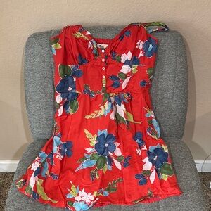 Hollister Red Sweetheart Sundress Casual